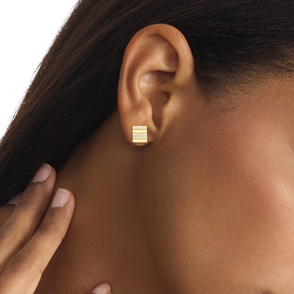 Gyönyörű aranyozott fülbevaló kristályokkal 35000371