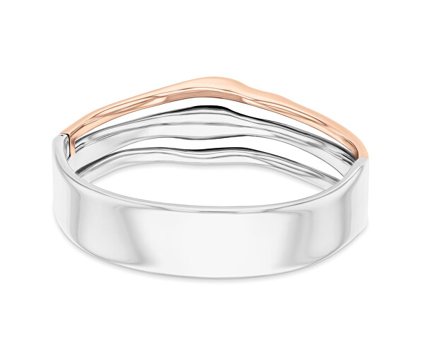 Moderní pevný bicolor náramek z oceli CK Wavy 35000649