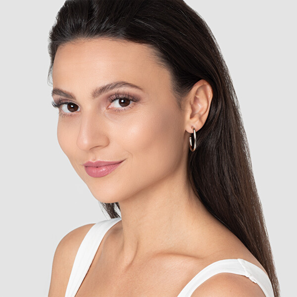 Oboustranné kruhové náušnice z oceli Elongated Drops 35000452