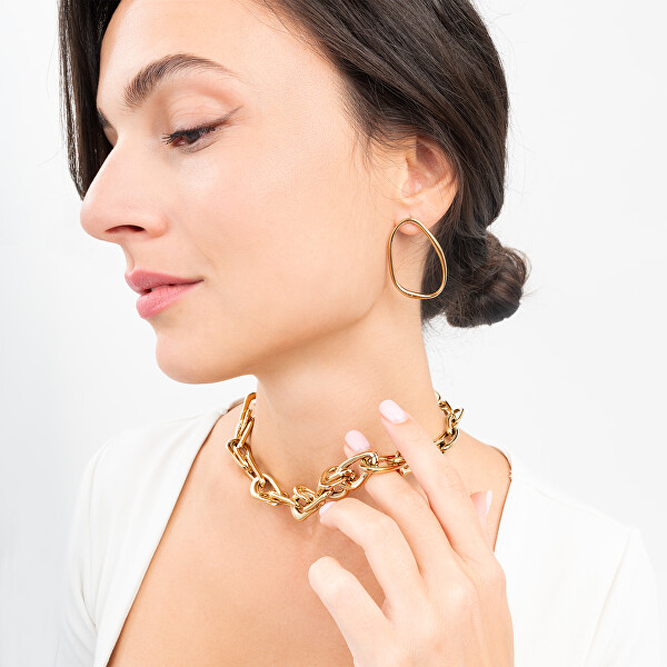 Originální pozlacené náušnice Elongated Drops 35000451