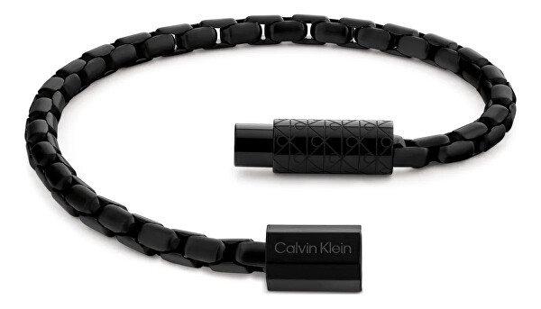 Brățară neagră pentru bărbați din oțel Contoured Barrel 35100096