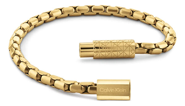 Pánský náramek z pozlacené oceli Contoured Barrel 35100095
