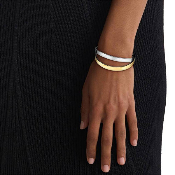 Dvojitý pevný náramek z oceli Elliptical 35000852