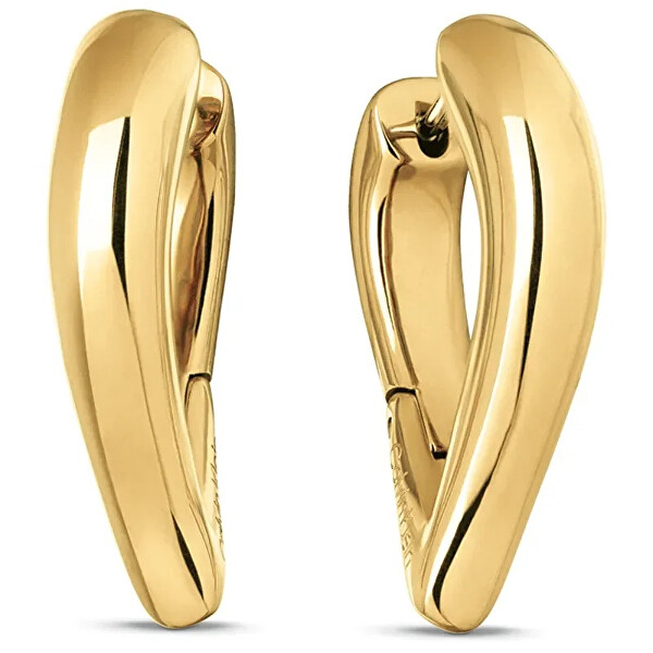 Pozlacené ocelové náušnice 2v1 Sculptured Drops 35000917
