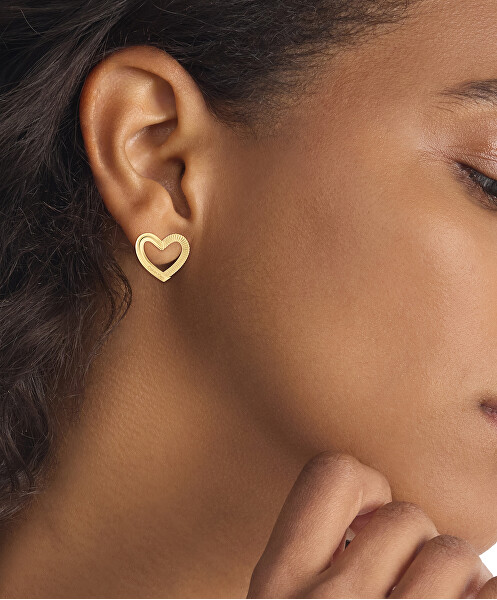 Schöne vergoldete Ohrringe Herzen Minimalist Hearts 35000391