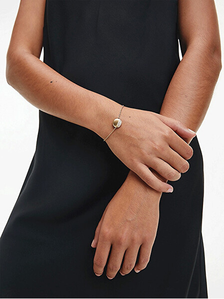 Slušivý bronzový náramek s krystaly Minimal 35000136