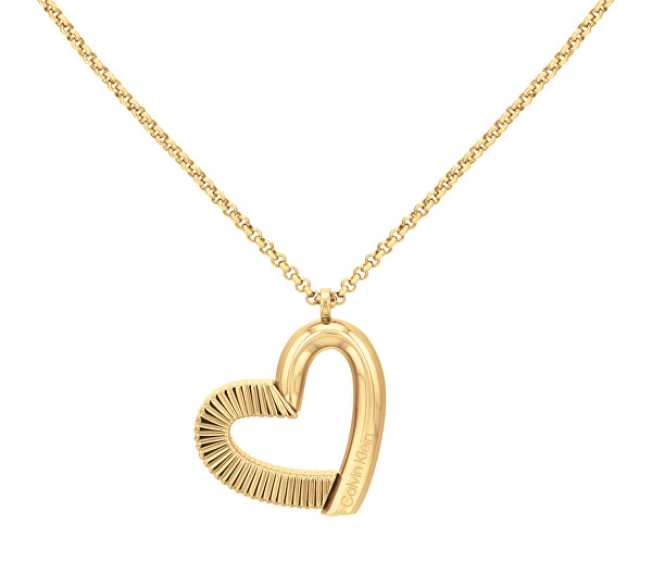 Slušivý pozlacený náhrdelník se srdíčkem Minimalist Hearts 35000385