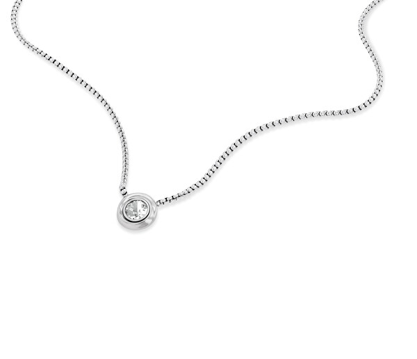 Nadčasový ocelový náhrdelník Twiste Bezel Solitaire 35000769
