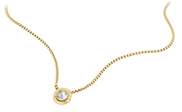 Slušivý pozlacený náhrdelník Twiste Bezel Solitaire 35000770