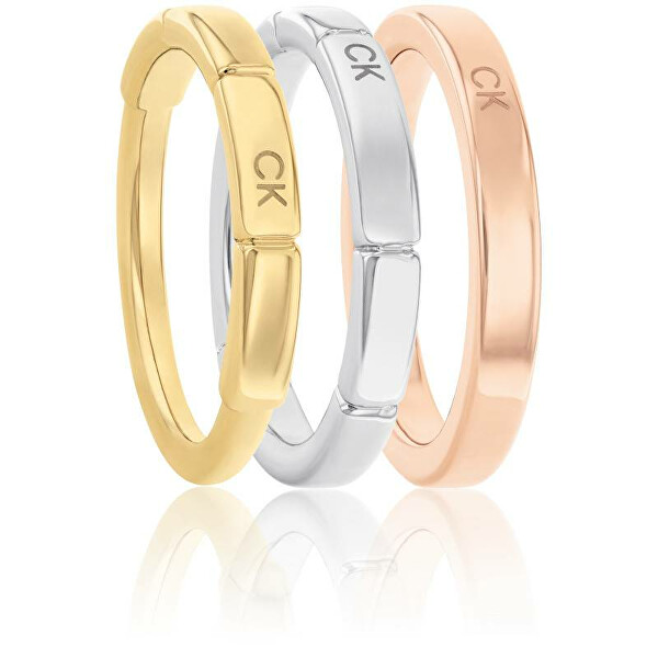 Elegante anello tricolore 3 in 1 Soft Squares 35000458