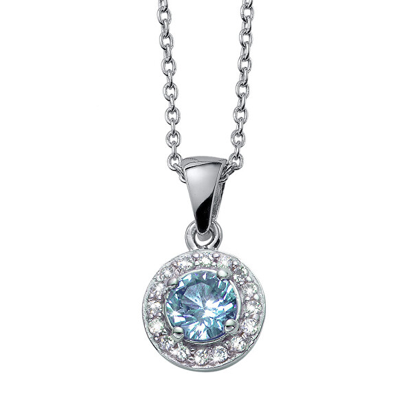 Blyštivý stříbrný náhrdelník Evermore 32232.AQU.S