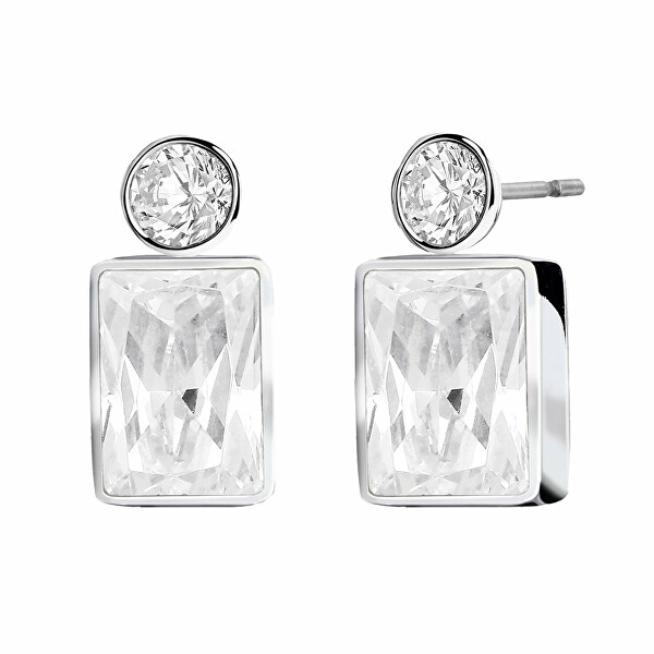 Eleganti orecchini in acciaio con cristalli Royal 42139.WHI.E