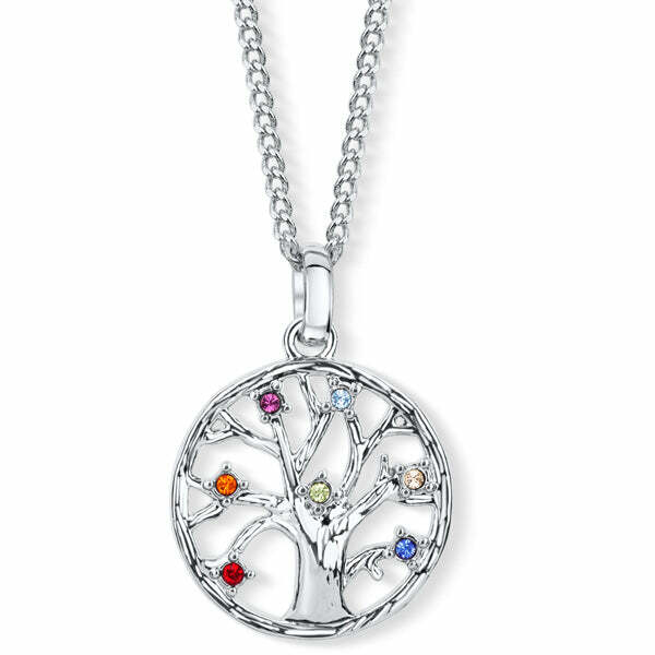 Elegante collana con cristalli Chakra Tree of Life 31093.MLT.R