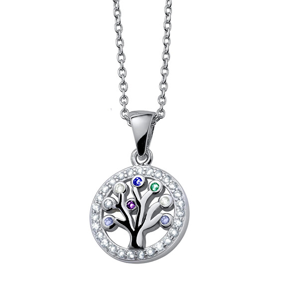 Nádherný stříbrný náhrdelník Strom života Chakra 32128.S