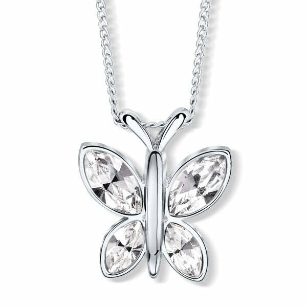 Něžný náhrdelník se třpytivým motýlkem 30297.CRY.R
