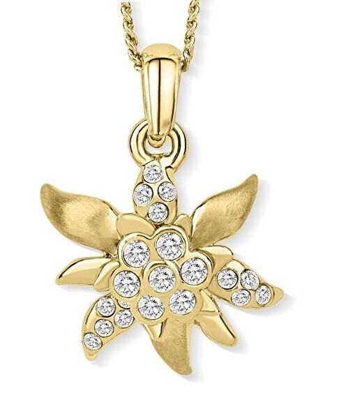 Slušivý pozlacený náhrdelník Protěž s krystaly 3159.G