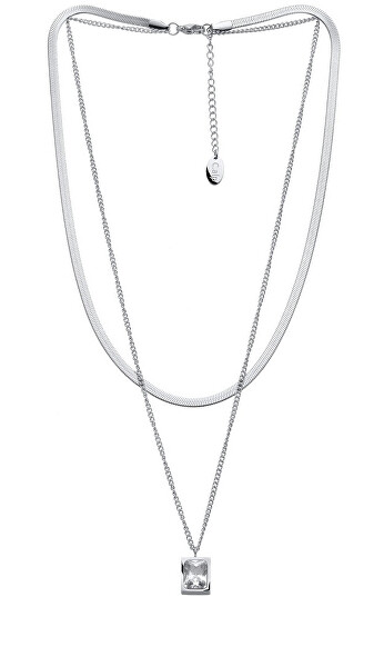 Štýlový dvojitý náhrdelník s kryštálom Royal 32139.WHI.E