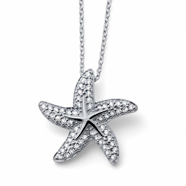 Bezaubernde Silberkette Stern mit Kristallen 30536.S