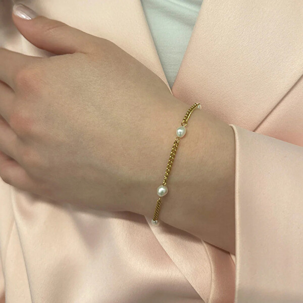 Elegantní ocelový náramek s perlami Tide Pearl 22243.E