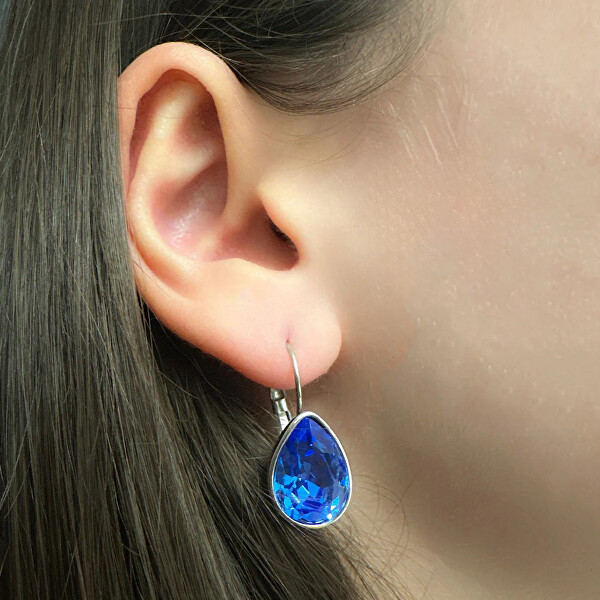 Elegantní visací náušnice s krystalem Swarovski Sundrop 42271.SAP.E