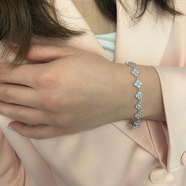 Krásný náramek s modrými kytičkami 22289.AQU.R