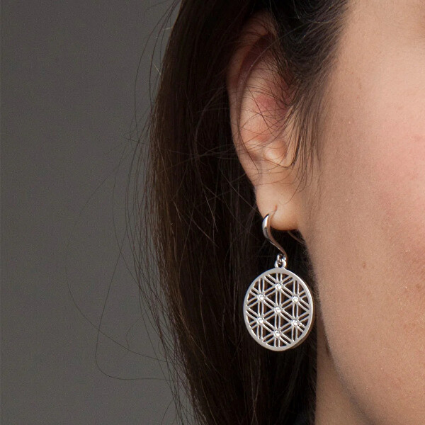 Módní náušnice s krystaly Flower of Life 40086.CRY.R