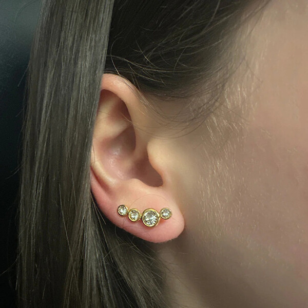 Pozlacené podélné náušnice se Swarovski krystaly Solace 42217.G