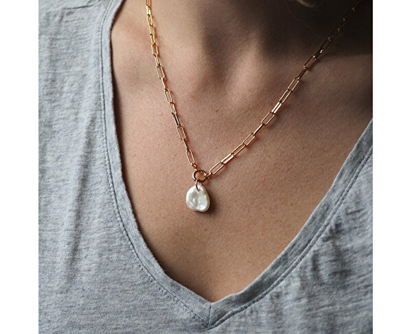 Stylový náhrdelník s pravou perlou Sea Chunky