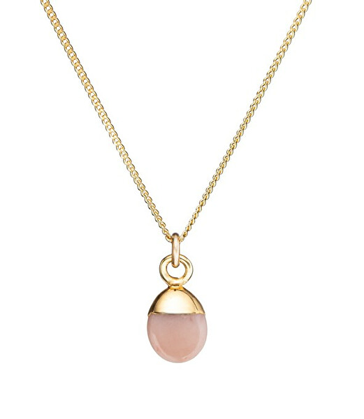 Pôvabný pozlátený náhrdelník s ružovým opálom