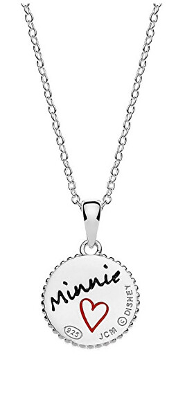 Hravý strieborný náhrdelník Minnie Mouse CS00018SL-P.CS (retiazka, prívesok)