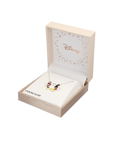 Krásny strieborný náhrdelník Mickey and Minnie Mouse NS00030SL-157.CS