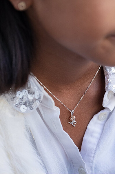 Překrásný stříbrný náhrdelník Princess C902727TL-P (řetízek, přívěsek)