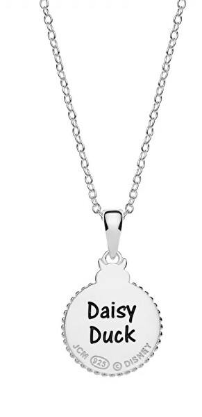 Pôvabný strieborný náhrdelník Daisy Duck CS00026SRPL-P (retiazka, prívesok)