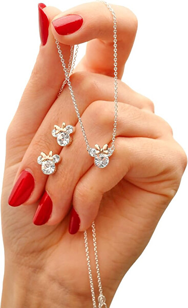 Set šperků s krystaly Minnie Mouse SF00155TRWL (náušnice, náhrdelník)
