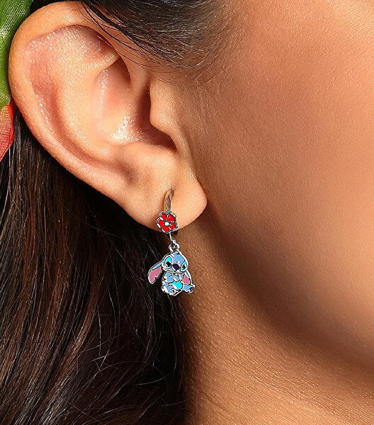 Půvabné visací náušnicě s přívěsky Stitch EF00973RL.PH