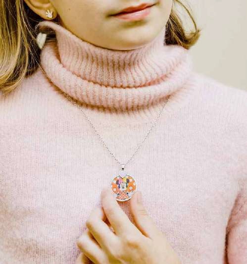 Slušivý dievčenský náhrdelník Minnie Mouse NH00544RL-16