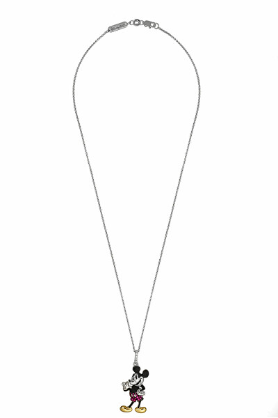 Slušivý strieborný náhrdelník Mickey Mouse CS00039HZML-P.CS (retiazka, prívesok)
