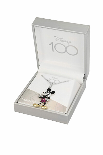 Slušivý strieborný náhrdelník Mickey Mouse CS00039HZML-P.CS (retiazka, prívesok)
