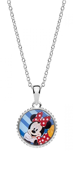 Hravý stříbrný náhrdelník Minnie Mouse CS00018SL-P.CS (řetízek, přívěsek)
