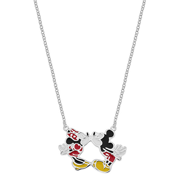 Wunderschöne silberne Halskette Mickey und Minnie Mouse NS00030SL-157.CS