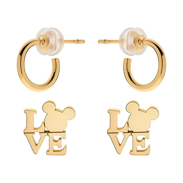 Set placat cu aur de cercei pentru fete Mickey Mouse S600152YL-B.CS