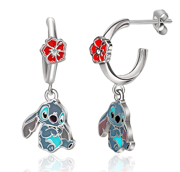 Půvabné visací náušnicě s přívěsky Stitch EF00973RL.PH