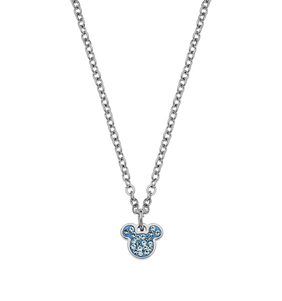 Půvabný ocelový náhrdelník Mickey and Minnie Mouse N600581RQL-B.CS (řetízek, přívěsek)