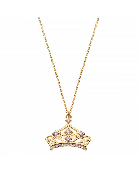 Pôvabný pozlátený náhrdelník Princess NS00021YZPL-157.CS (retiazka, prívesok)