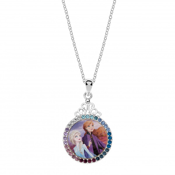 Pôvabný strieborný náhrdelník Anna a Elsa Frozen CS00014SRML-P.CS
