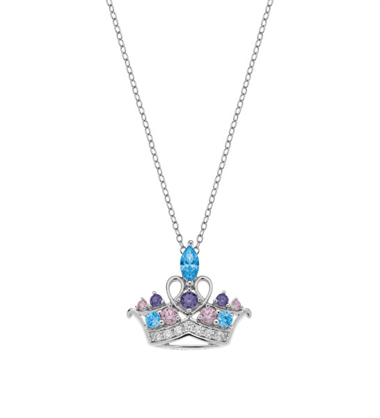 Půvabný stříbrný náhrdelník Princess CS00016RZML-P.CS (řetízek, přívěsek)
