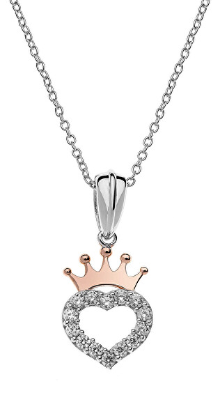 Pôvabný strieborný náhrdelník Princess N902753UZWL-18 (retiazka, prívesok)