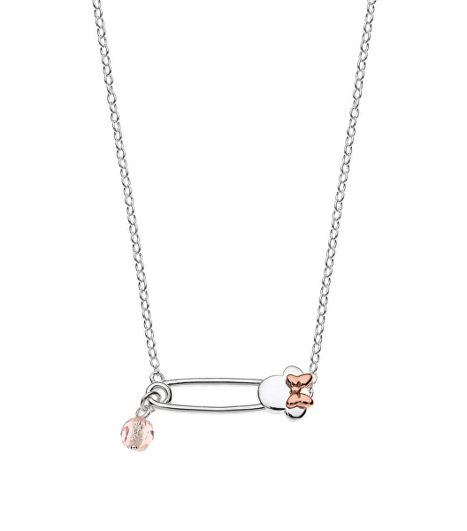 Stříbrný bicolor náhrdelník Minnie Mouse NS00015TRPL- 157.CS