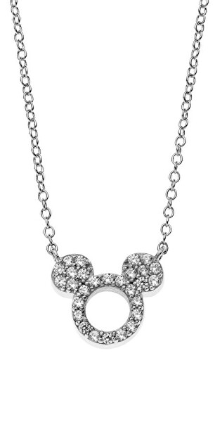 Třpytivý stříbrný náhrdelník Mickey Mouse N901464RZWL-18