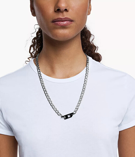 Nepřehlédnutelný ocelový náhrdelník D Logo DX1636931